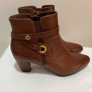 Anne Klein brown leather booties